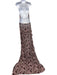 Jaded London Size 4 Purple & Brown Polyester High Neck Floral Open Back Dress Purple & Brown / 4