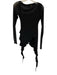 AFRM Size XS Black Polyester Blend Long Sleeve Mesh Ruffles Top Black / XS