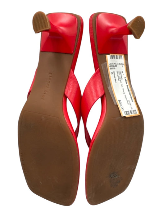 Gianni Bini Shoe Size 8 Red Square Toe Thong Kitten Heel Sandals Red / 8