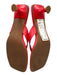 Gianni Bini Shoe Size 8 Red Square Toe Thong Kitten Heel Sandals Red / 8