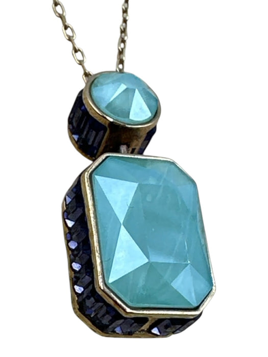 Swarovski Gold, Green, Purple Crystal Dainty Chain Pendant Necklace Gold, Green, Purple