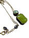 Swarovski Gold, Green, Purple Crystal Dainty Chain Pendant Necklace Gold, Green, Purple