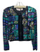 Lawrence Kagar Size PS Black, Blue & Purple Fully Sequined Open Front Jacket Black, Blue & Purple / PS