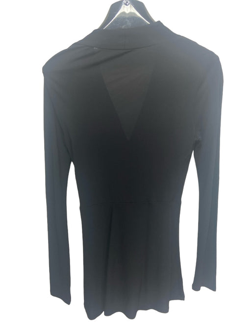 Elie Tahari Size XS Black Viscose Surplice Long Sleeve Gathered Detail Top Black / XS