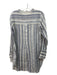 Theory Size XS/P Cream & Blue Cotton & Silk Sheer Vertical Stripes Top Cream & Blue / XS/P