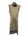 M Missoni Size 4 Yellow, Blue, Brown, Orange Wool Knit Abstract Stripe Dress Yellow, Blue, Brown, Orange / 4