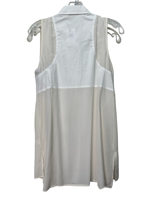 9 15 Size XS White Cotton Silk Sleeveless Button Down Dress White / XS