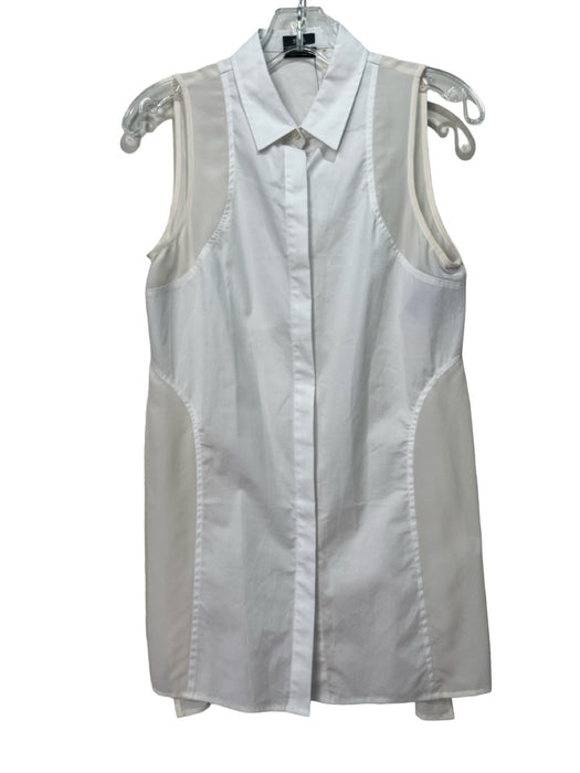 9 15 Size XS White Cotton Silk Sleeveless Button Down Dress White / XS