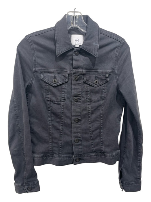 AG Size S Faded Black Cotton Denim Button Down Breast Pocket Long Sleeve Jacket Faded Black / S