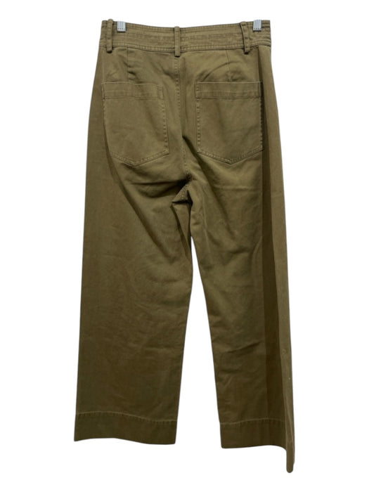 Apiece Apart Size 2 Olive Green Cotton High Rise Wide Leg Pants Olive Green / 2