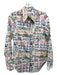 Mira Mikati Size XS/36 White & Multi Cotton Long Sleeve Buttondown Words Top White & Multi / XS/36