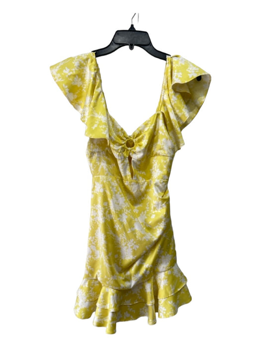 Michael Costello x Revolve Size Est XS/S Yellow & White Polyester Floral Dress Yellow & White / Est XS/S