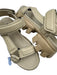 Prada Shoe Size 36.5 Beige Leather Upper Embossed Logo Velcro Ankle Sandals Beige / 36.5