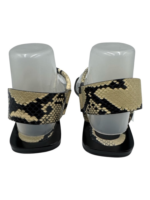 Khaite Shoe Size 37 Yellow Beige & Black Leather Upper Snakeskin print Sandals Yellow Beige & Black / 37