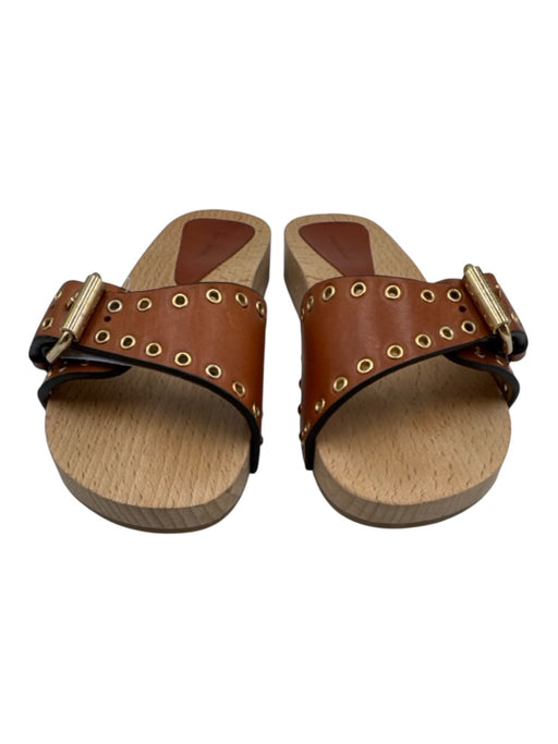 Isabel Marant Shoe Size est 37 Cognac Brown Leather Upper Grommet Sandals Cognac Brown / est 37