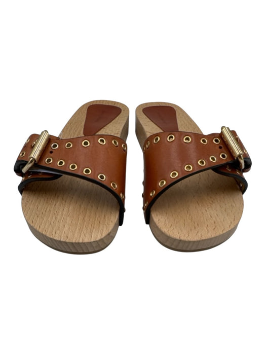 Isabel Marant Shoe Size est 37 Cognac Brown Leather Upper Grommet Sandals Cognac Brown / est 37
