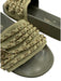 Chanel Shoe Size 37 Army Green & Gold textile upper Chain Detail Charm Sandals Army Green & Gold / 37