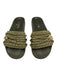 Chanel Shoe Size 37 Army Green & Gold textile upper Chain Detail Charm Sandals Army Green & Gold / 37