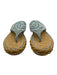 Chanel Shoe Size 36 Light Blue & Beige textile upper Terry Cloth Thong Sandals Light Blue & Beige / 36