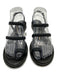 Chanel Shoe Size 37 Midnight blue Leather Upper Braided Strap Toe Ring Sandals Midnight blue / 37