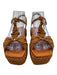 Ulla Johnson Shoe Size 37 Tan Brown Leather Upper Suede Woven T Strap Sandals Tan Brown / 37