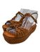 Ulla Johnson Shoe Size 37 Tan Brown Leather Upper Suede Woven T Strap Sandals Tan Brown / 37