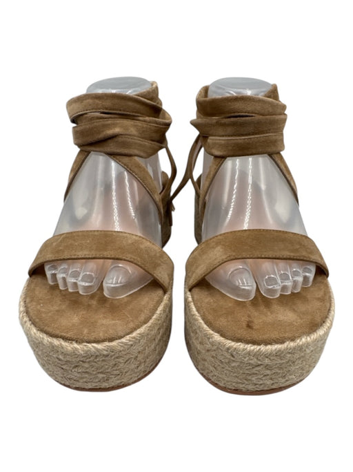Gianvito Rossi Shoe Size 37 Beige Leather Upper Suede Criss Cross Sandals Beige / 37