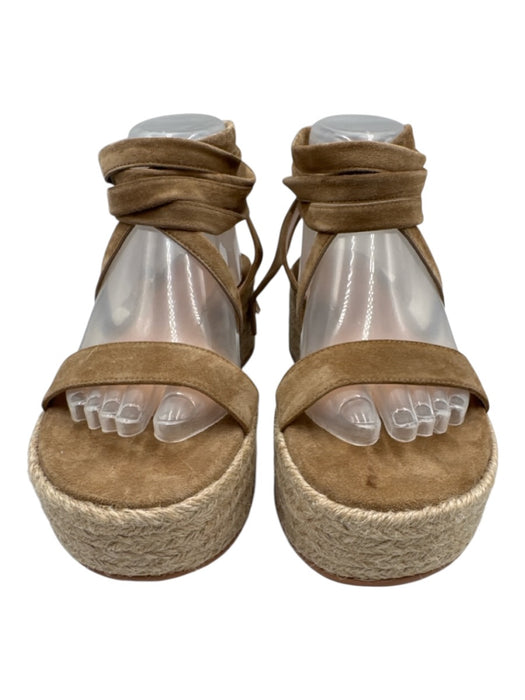 Gianvito Rossi Shoe Size 37 Beige Leather Upper Suede Criss Cross Sandals Beige / 37
