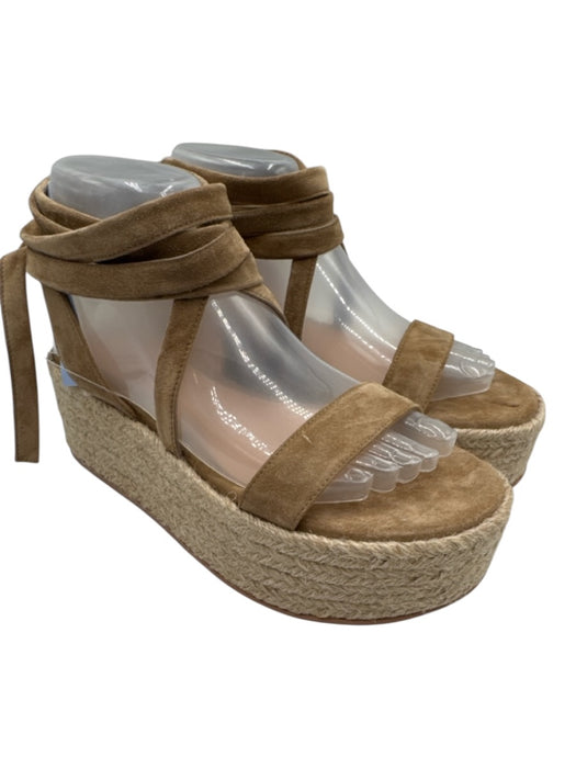 Gianvito Rossi Shoe Size 37 Beige Leather Upper Suede Criss Cross Sandals Beige / 37