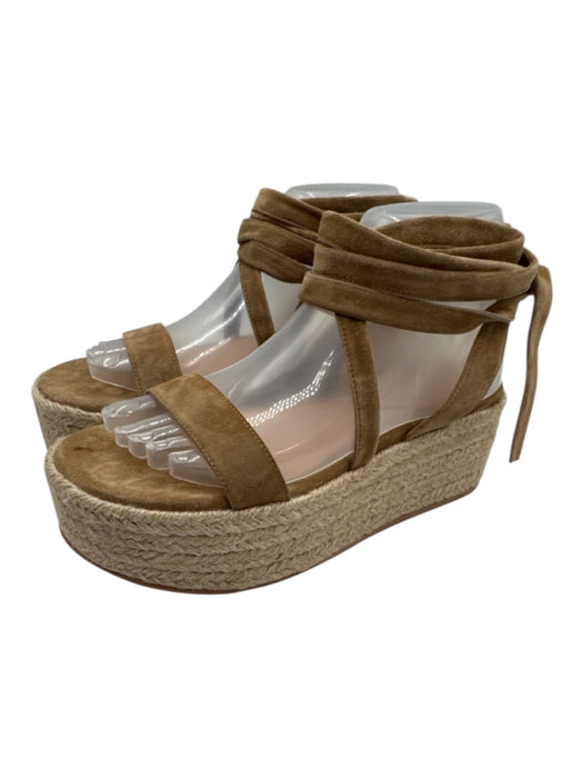 Gianvito Rossi Shoe Size 37 Beige Leather Upper Suede Criss Cross Sandals Beige / 37