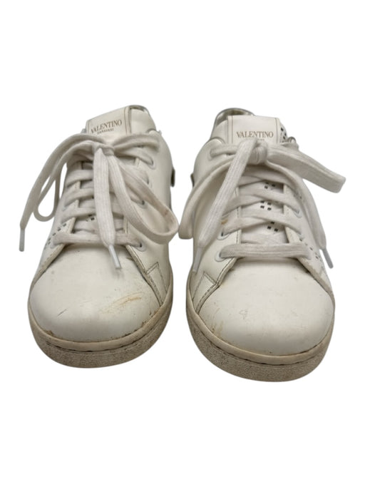 Valentino Garavani Shoe Size 36.5 White & Gold Tone Leather Upper Sneakers White & Gold Tone / 36.5