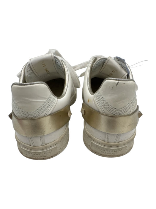 Valentino Garavani Shoe Size 36.5 White & Gold Tone Leather Upper Sneakers White & Gold Tone / 36.5