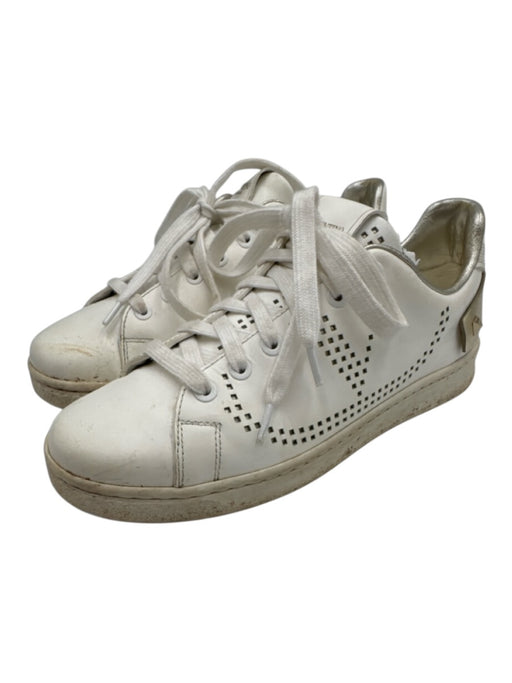 Valentino Garavani Shoe Size 36.5 White & Gold Tone Leather Upper Sneakers White & Gold Tone / 36.5