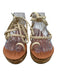 Ancient Greek Sandals Shoe Size 37 Cream White Leather Upper Wrap Ankle Sandals Cream White / 37