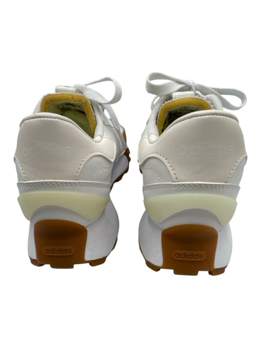 Adidas Shoe Size Est 6.5 White & Beige textile upper Suede Detail T Toe Sneakers White & Beige / Est 6.5