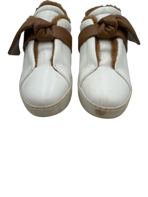 Alexandre Birman Shoe Size 36 White & Brown Leather Upper Knot Detail Sneakers White & Brown / 36