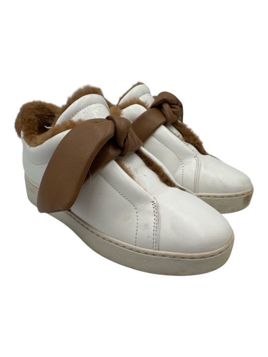 Alexandre Birman Shoe Size 36 White & Brown Leather Upper Knot Detail Sneakers White & Brown / 36