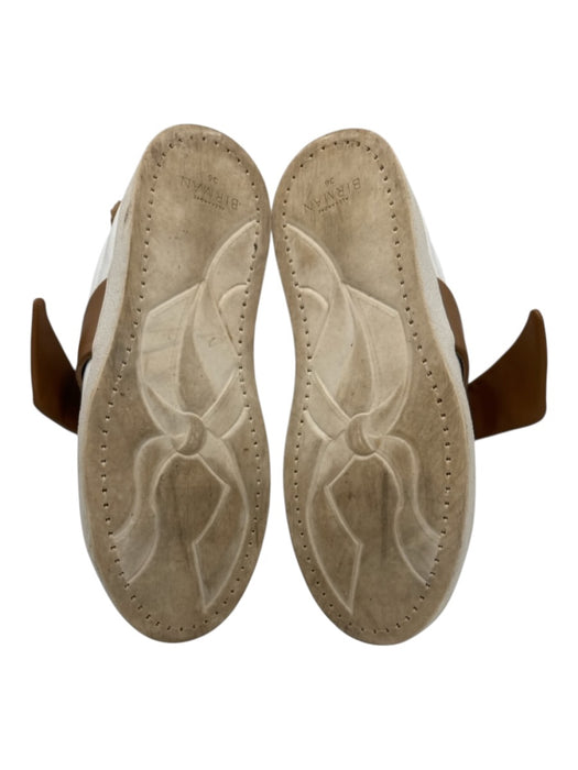 Alexandre Birman Shoe Size 36 White & Brown Leather Upper Knot Detail Sneakers White & Brown / 36