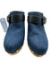 Veronica Beard Shoe Size 6.5 Dark Wash textile upper Denim Buckle Detail Clogs Dark Wash / 6.5
