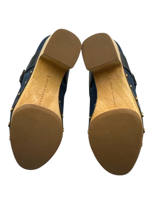 Veronica Beard Shoe Size 6.5 Dark Wash textile upper Denim Buckle Detail Clogs Dark Wash / 6.5