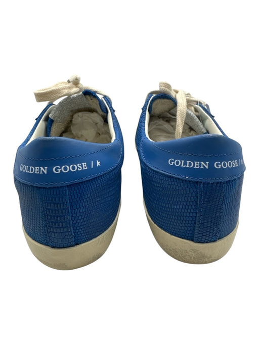 Golden Goose Shoe Size 37 Blue Leather Upper Lizard Embossed Star Sneakers Blue / 37
