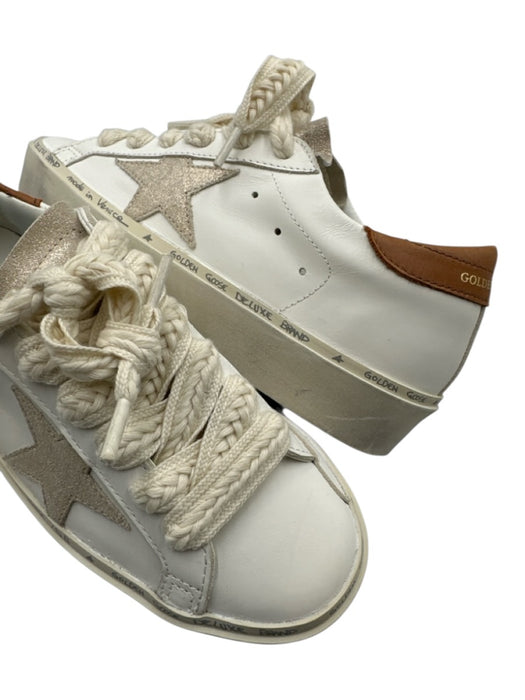 Golden Goose Shoe Size 37 White, Cream & Brown Leather Upper Low Top Sneakers White, Cream & Brown / 37