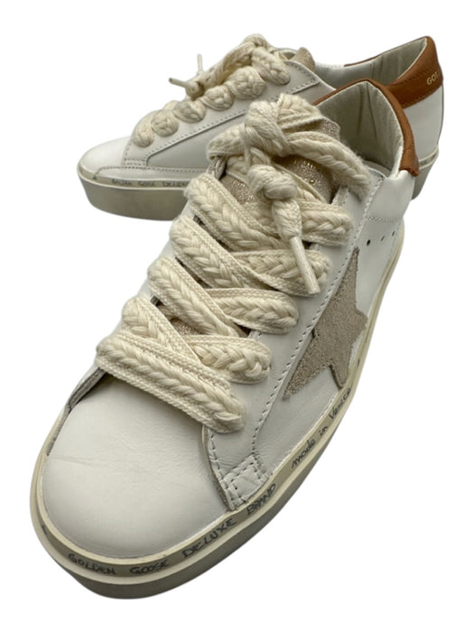 Golden Goose Shoe Size 37 White, Cream & Brown Leather Upper Low Top Sneakers White, Cream & Brown / 37