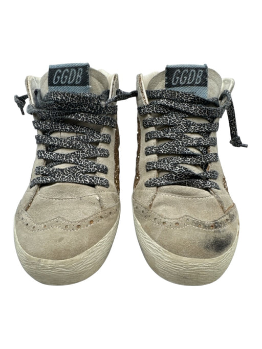 Golden Goose Shoe Size 36 Greige, Gold & Pink Leather Upper Mid Top Sneakers Greige, Gold & Pink / 36