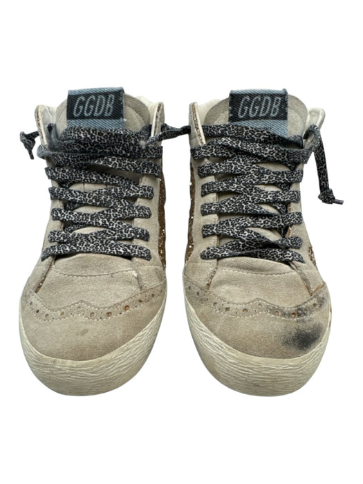 Golden Goose Shoe Size 36 Greige, Gold & Pink Leather Upper Mid Top Sneakers Greige, Gold & Pink / 36