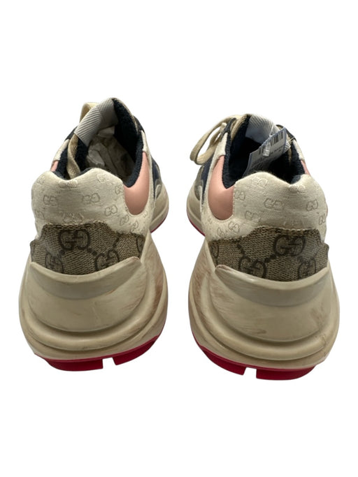 Gucci Shoe Size 37 Navy Blue, Cream & Brown textile upper Guccissima Sneakers Navy Blue, Cream & Brown / 37