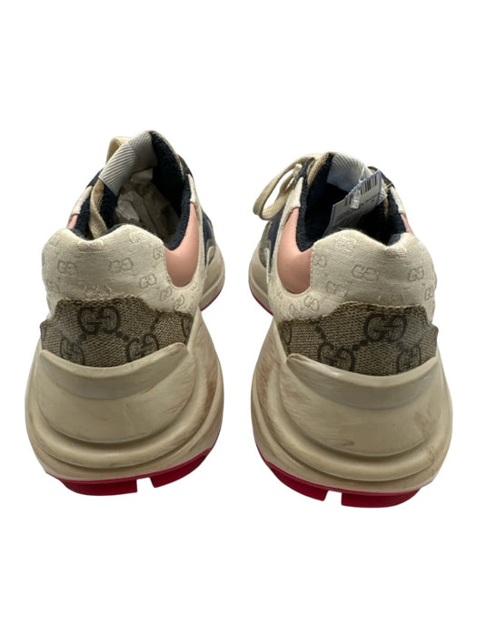 Gucci Shoe Size 37 Navy Blue, Cream & Brown textile upper Guccissima Sneakers Navy Blue, Cream & Brown / 37
