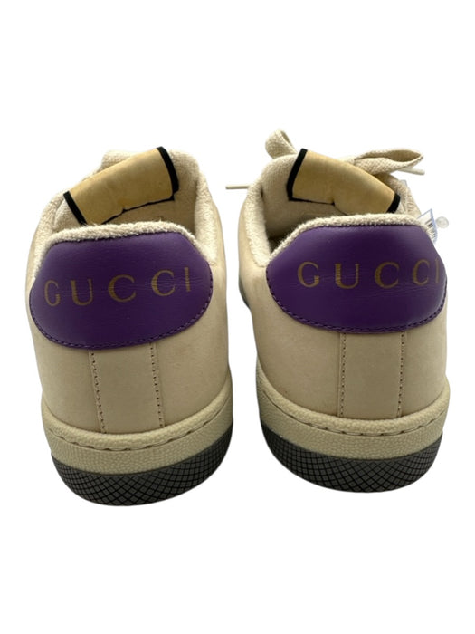 Gucci Shoe Size 37 Cream White, Blue & Purple Leather & Textile Upper Sneakers Cream White, Blue & Purple / 37