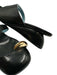 Tory Burch Shoe Size 6.5 Black & Gold Tone Leather Upper Metal Detail Mules Black & Gold Tone / 6.5