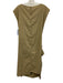 Hache Size 38 Khaki Beige Cotton Sleeveless Tie Side Apron Detail Back Zip Dress Khaki Beige / 38
